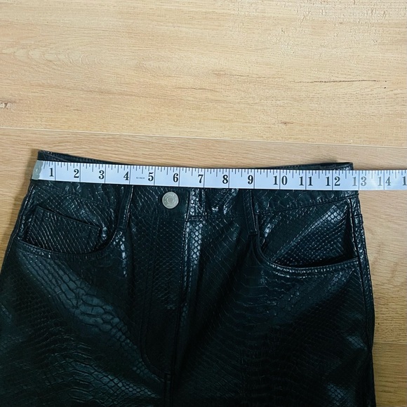 Wilfred Melina Faux Leather Python Snake Print Pants Black Straight Leg Size 2 - Picture 10 of 13